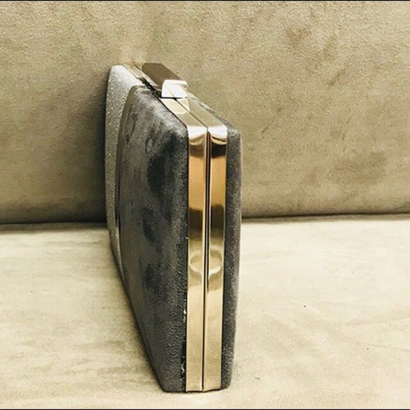 SR Gray/Silver Metallic Box Clutch,NWT - Picture 4 of 5